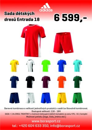 Sada dětských dresů ADIDAS Entrada 18 - AKCE